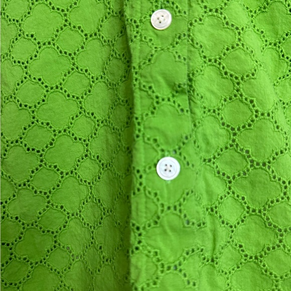 Talbots Green Button-Up Eyelet Detail button up Shirt in size MP - Picture 2 of 10